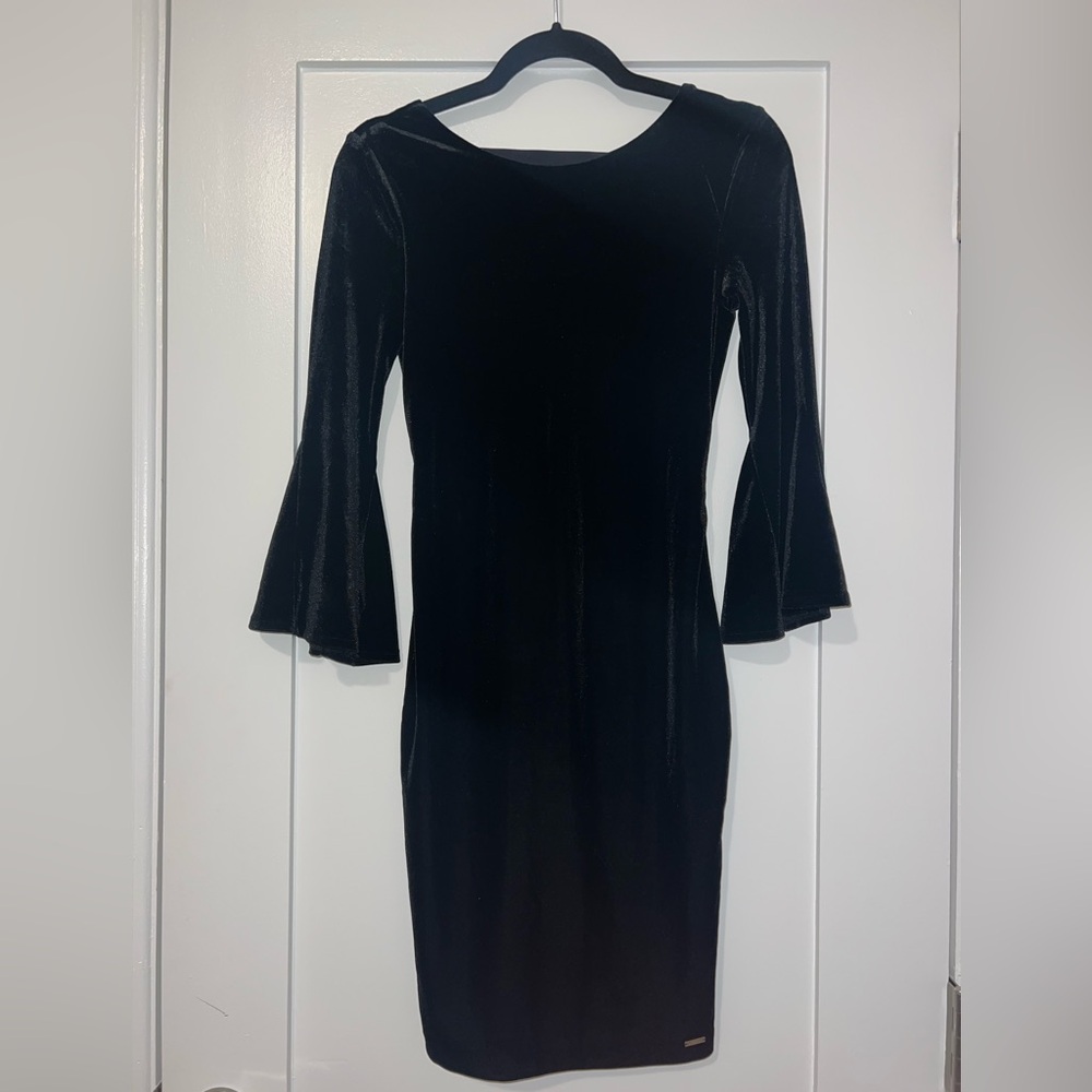 A/X Armani Exchange Velvet Slinky Dress with Bell Sleeves NWT